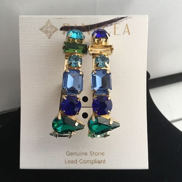 Panacea Crystal Lined Oblong Earrings (G1) - Picture 1 of 6